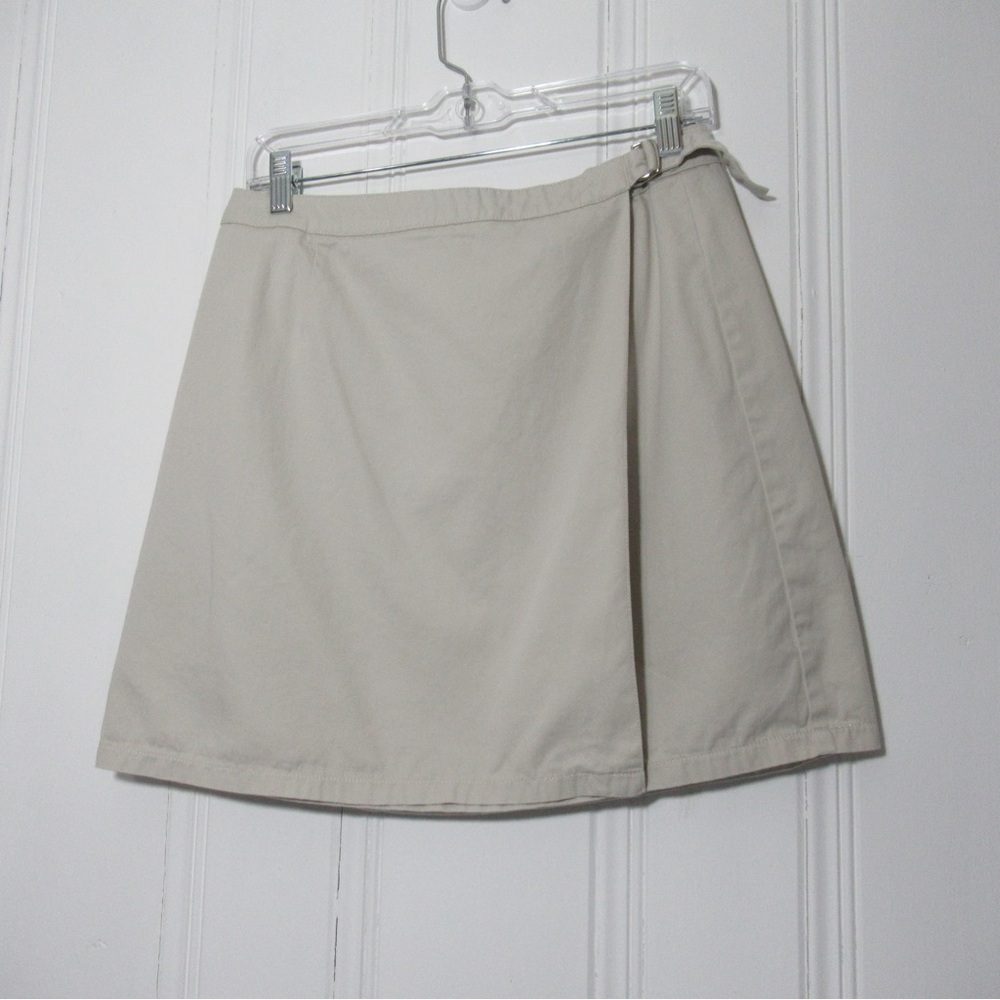 GAP Beige Y2K Mini Wrap Skirt Size 12